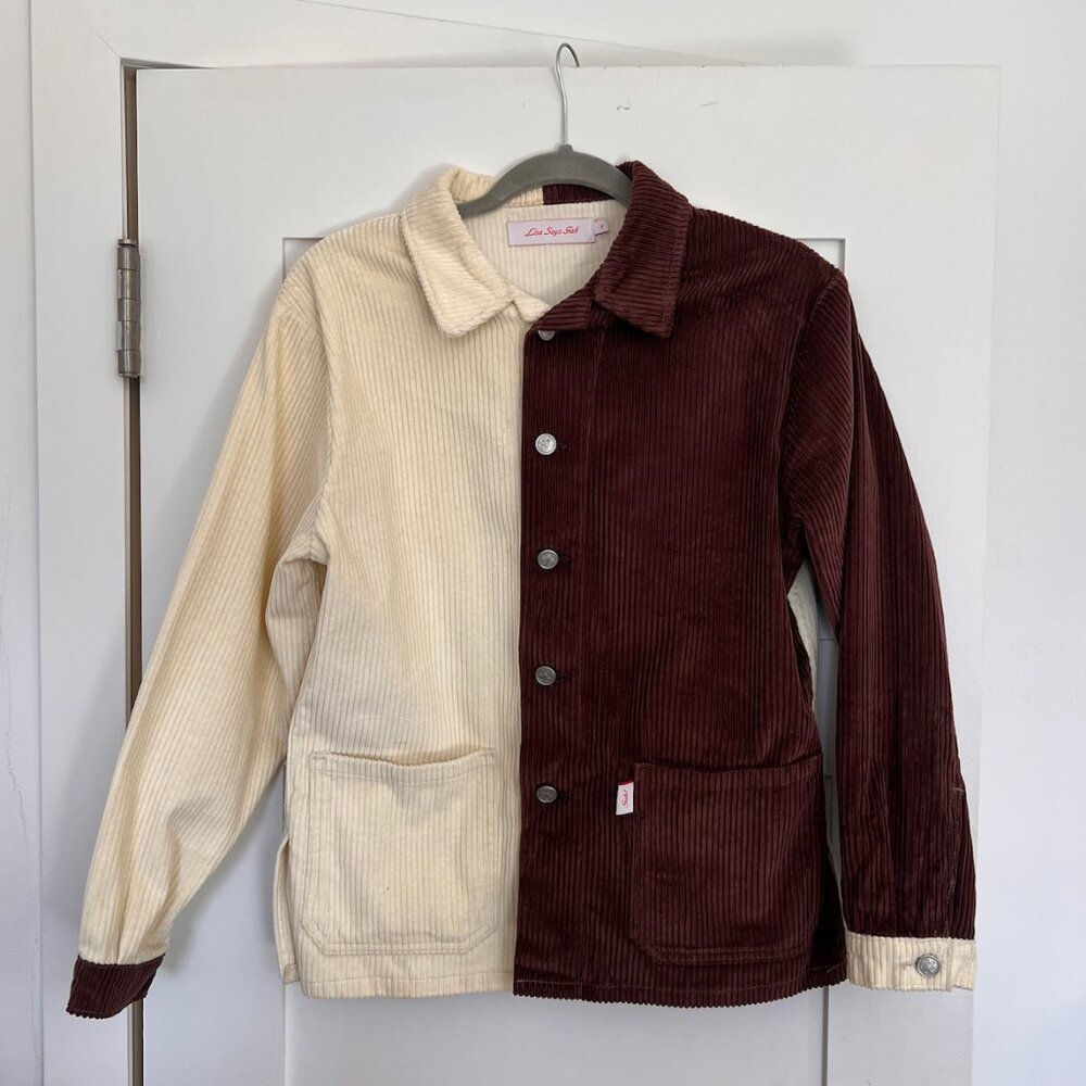NWOT Lisa Says Gah Women's Brown and Cream Jacket